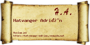 Hatvanger Adrián névjegykártya